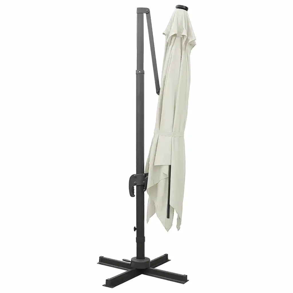 Ombrello | Parasolne a Sbalzo con Palo e Luci a LED Sabbia 300 cm
