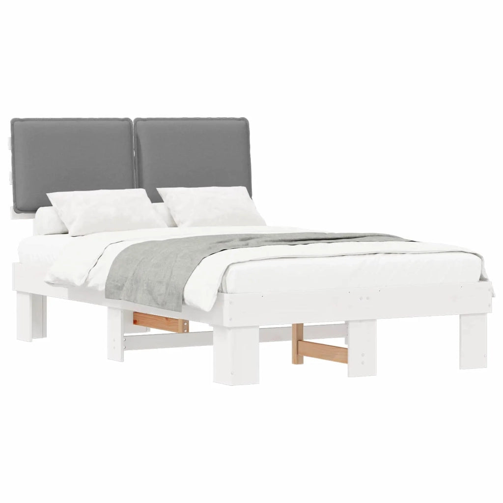 Letto con Testiera Rivestita Grigio chiaro 120 x 190 cm 877298