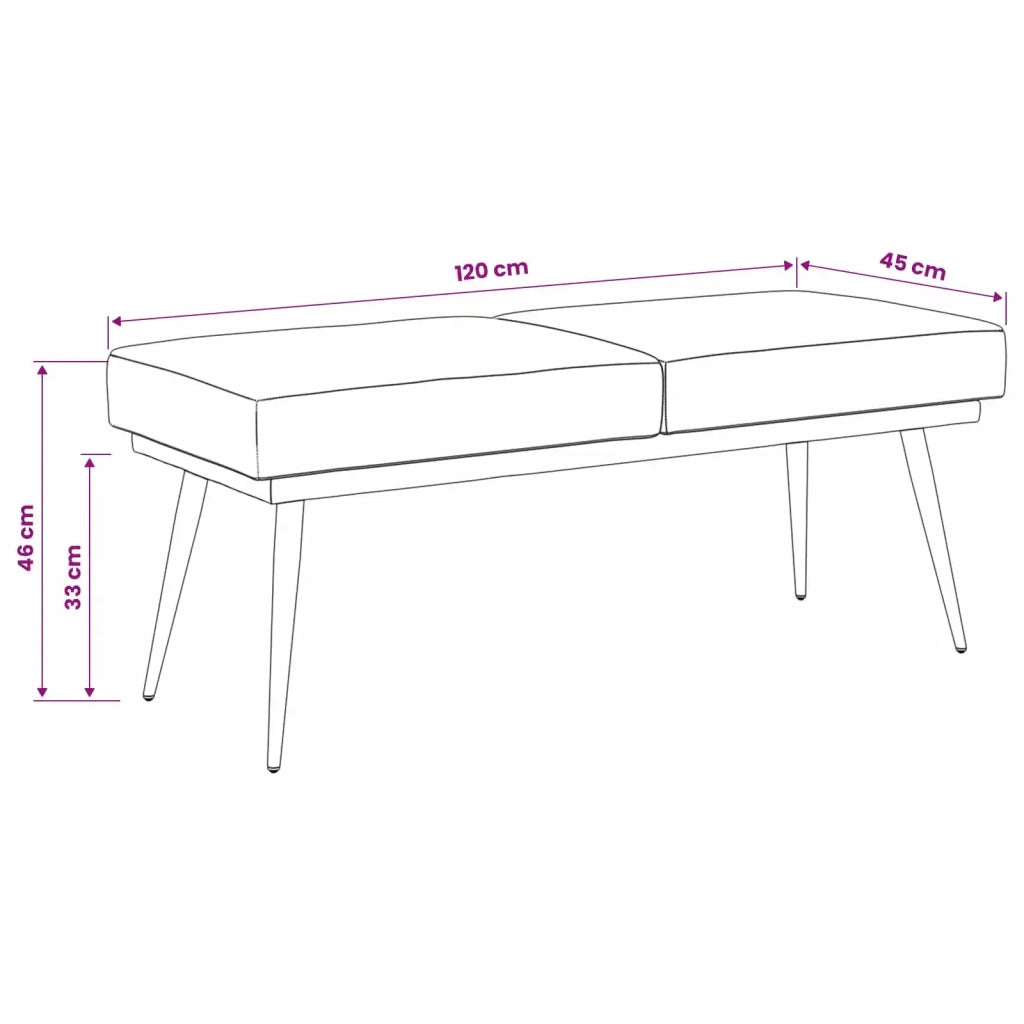 Panchina a doppio strato Verde Mare 120 x 45 x 46 cm Velluto 42038596