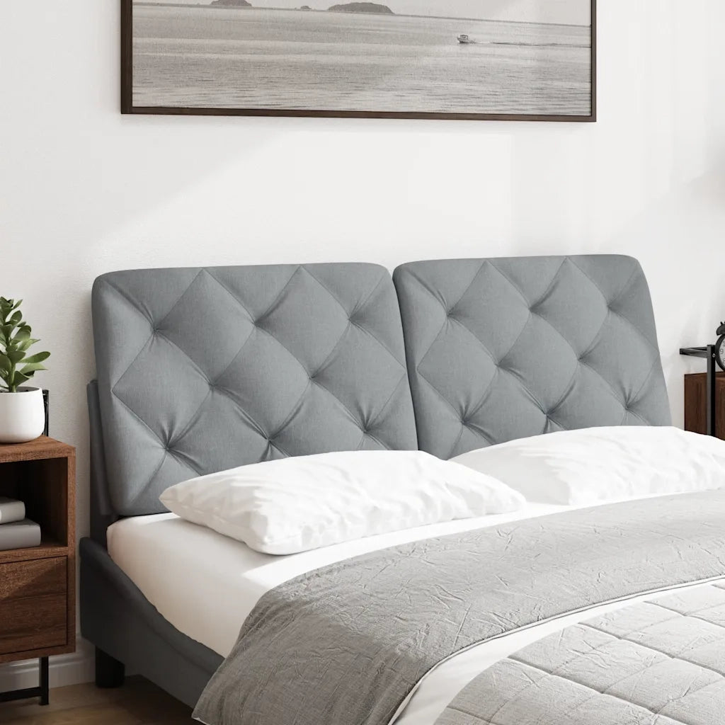 Cuscino Testiera-Cuscino per Testiera Grigio Chiaro 120 cm in Tessuto
