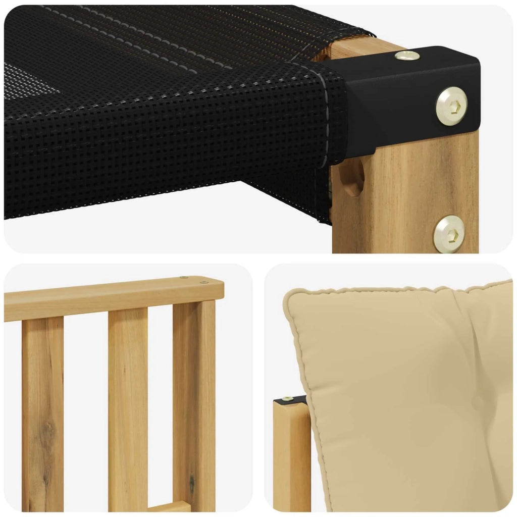 Set di divani da esterno Legno di Acacia Massello e Textilene 3439063