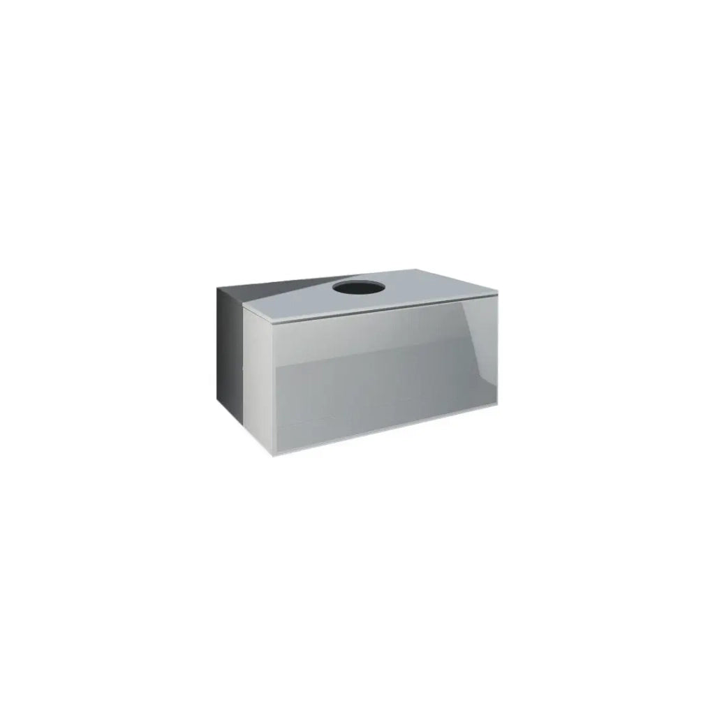 Mobile sottolavabo sospeso collezione OWL, colore bianco opaco e bianco lucido, ideale per un bagno di design.