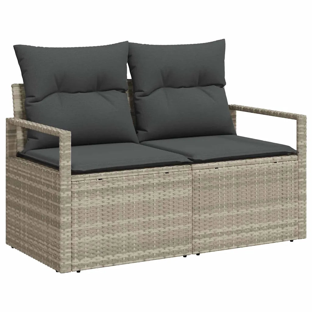 Set di divani con cuscino 8 pcs Grigio chiaro polyrattan 3346292