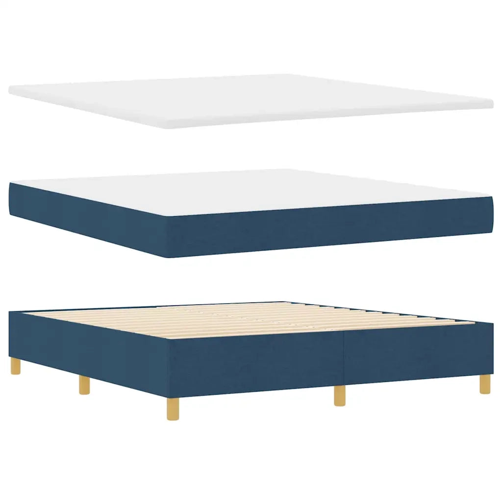 Letto a molle con materasso Blu 180 x 200 cm Tessuto