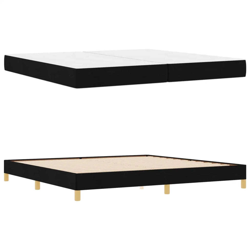 Letto a molle con materasso Nero 200 x 200 cm Tessuto 3398593