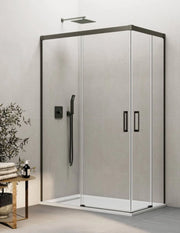 Box doccia ingresso angolare 2+2 THALASSA (BASIC) 85x75 cm Titanio vetro trasparente