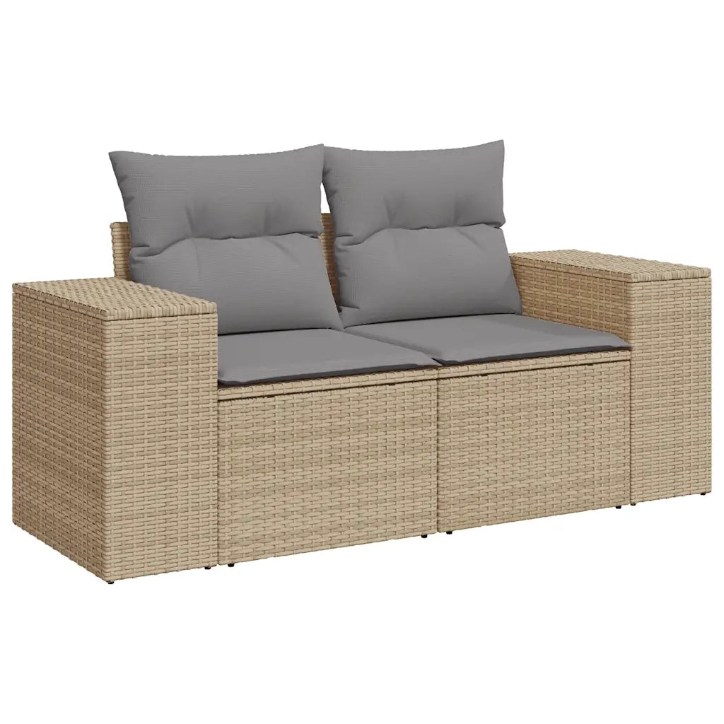 Set Divano da Giardino 6 pz con Cuscini Beige in Polyrattan 3325675