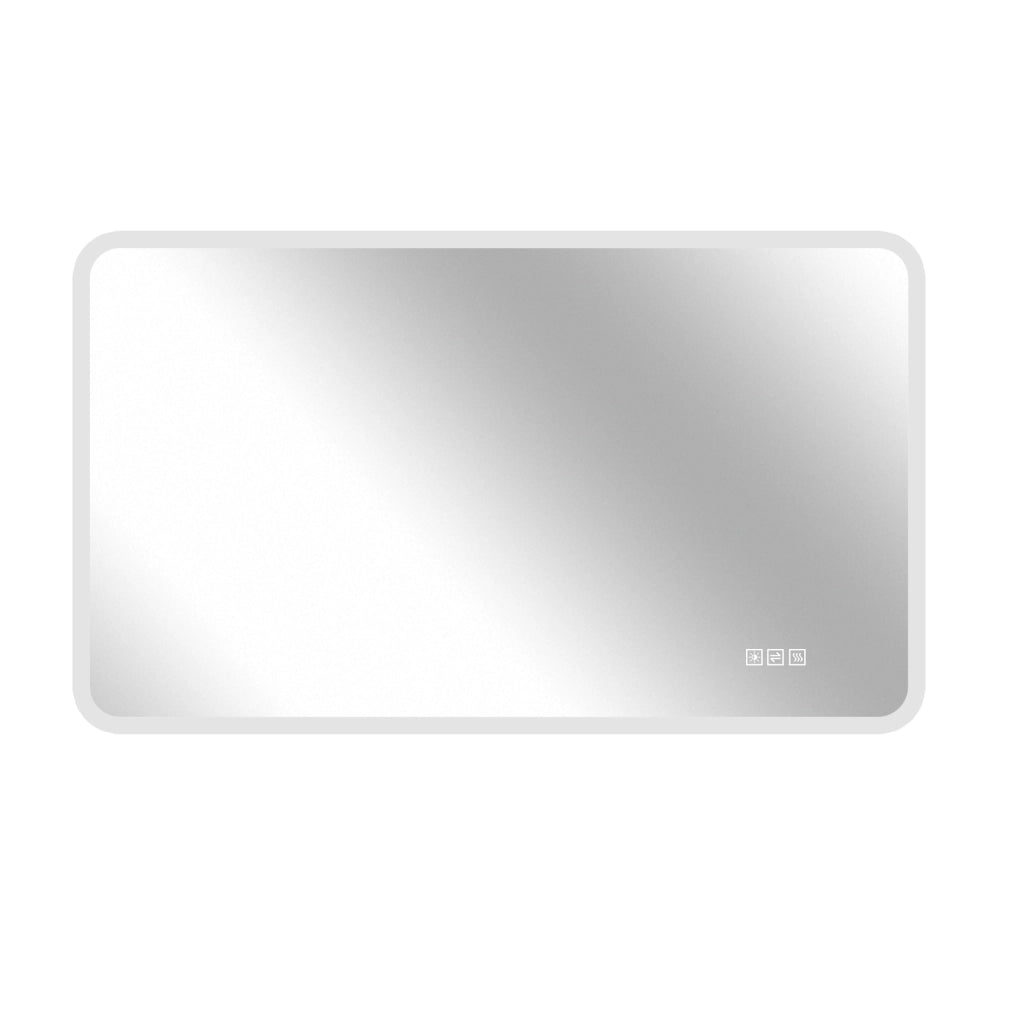 Specchio LED 60x120 cm con antiappannamento; memoria e montaggio orizzontale e verticale; argento