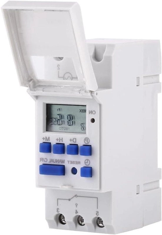 Timer LCD programmabile digitale - programmazione quotidiana/settimanale - timer programmabile - rail DIN - AC 220V.