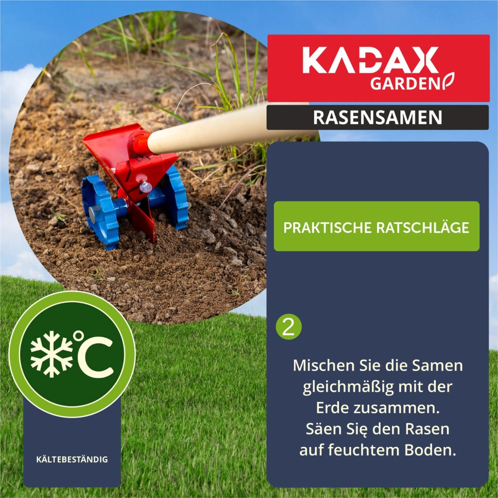 Semi di erba KADAX 15 kg, resistenti al calpestio, auto-infittinti, per prato ornamentale 600 m²