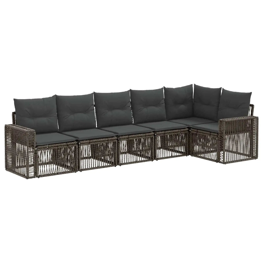 Set Divano da Giardino 6 pz Grigio e Grigio Scuro polyrattan 3435128