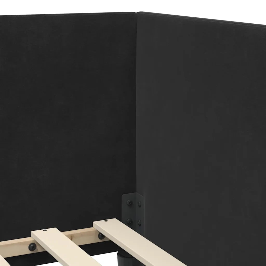 Struttura Letto Angolare con Materasso 2 pcs Nero Velluto 3394179