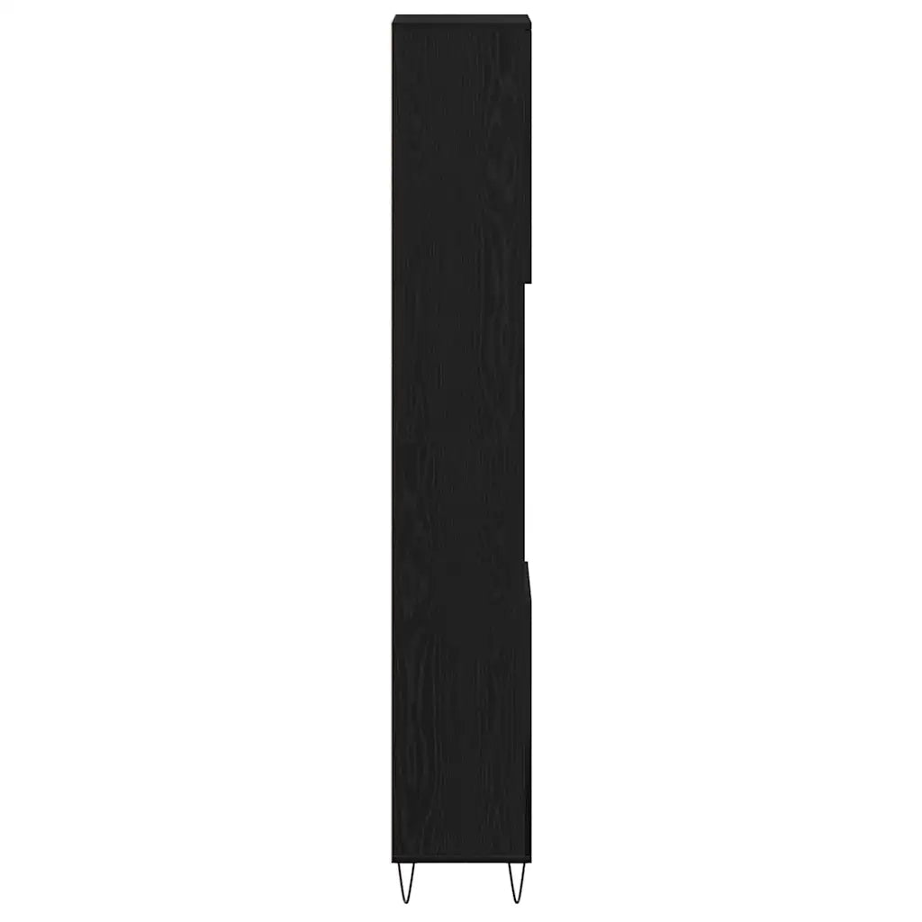 Mobile da Bagno Rovere Nero 30 x 30 x 190 cm Legno multistrato 862882