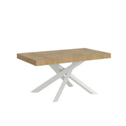 Tavolo allungabile 160/264x90 cm Volantis colore quercia natura gambe bianche