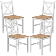 Set di 4 sedie da pranzo design ¨C Minimal ¨C Legno e tessuto beige