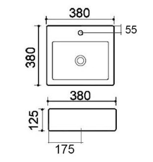 Lavabo appoggio 38x38 cm LA41 bianco