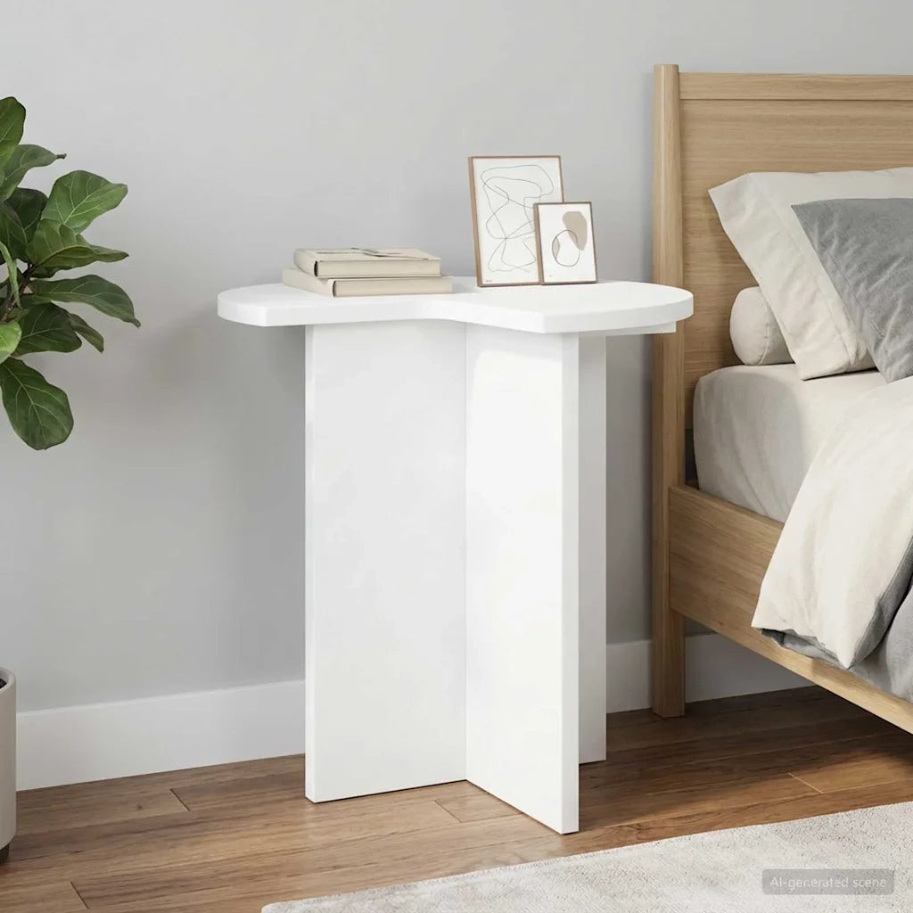 Tavolo laterale | Tavolino Bianco ? 39 x 38 cm Legno ingegnerizzato