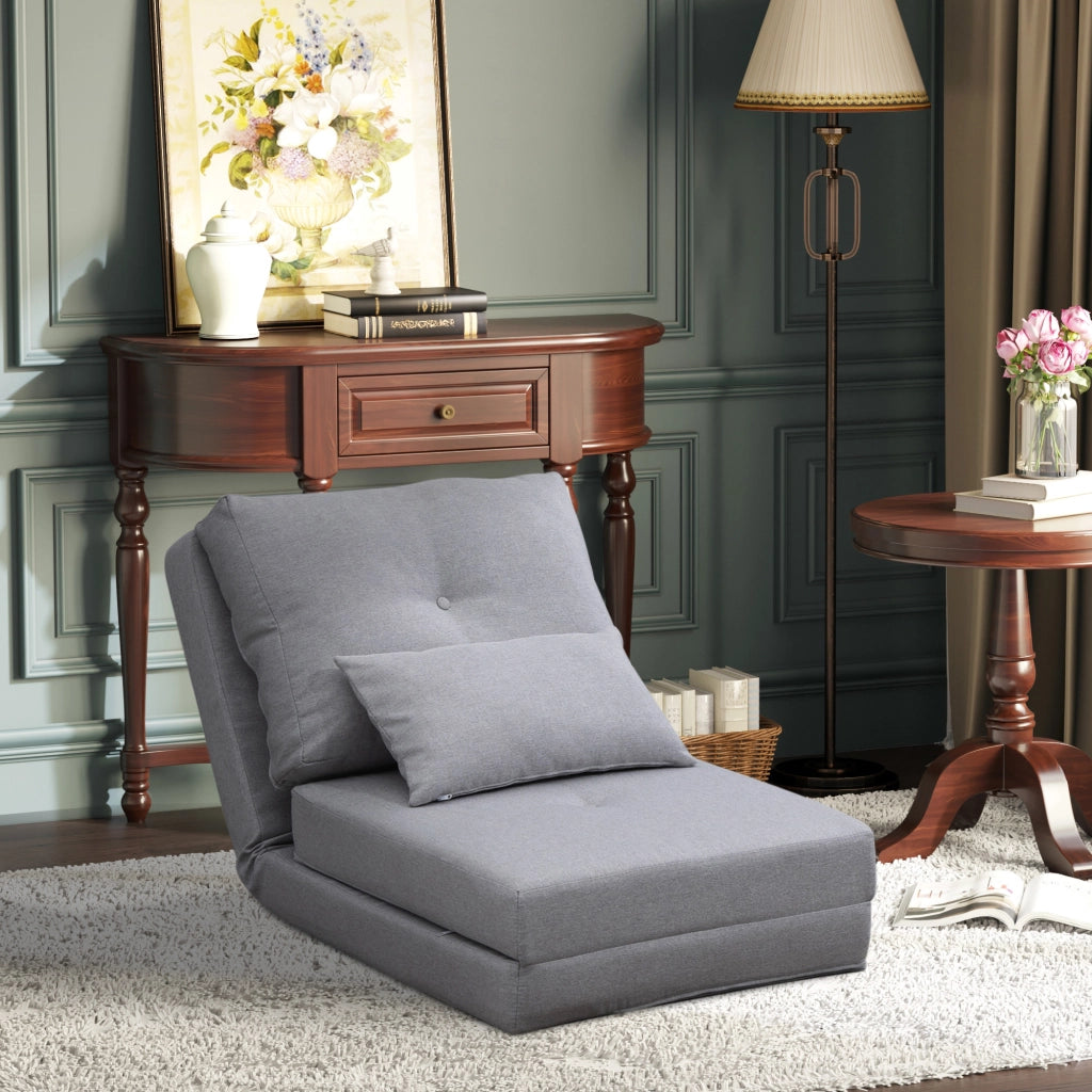 Poltrona letto regolabile ¨C Minimal ¨C grigio chiaro con cuscino