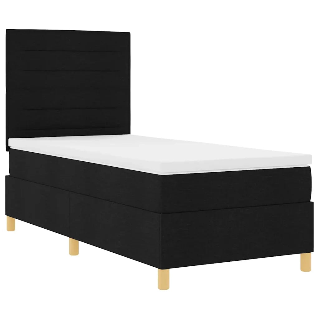 Letto a molle con materasso Nero 90 x 190 cm Tessuto 3339506