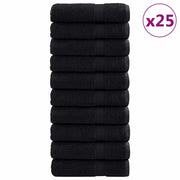 Asciugamano per Ospiti SOLUND 25 pz | Teli per bagno Nero 70 x 140 cm 550 gsm