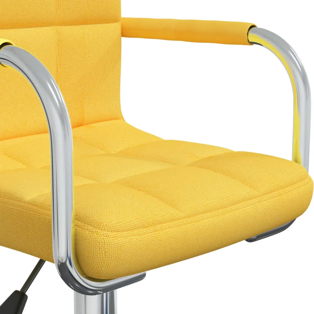Sedia da Pranzo Girevole Giallo Senape in Tessuto 3088069