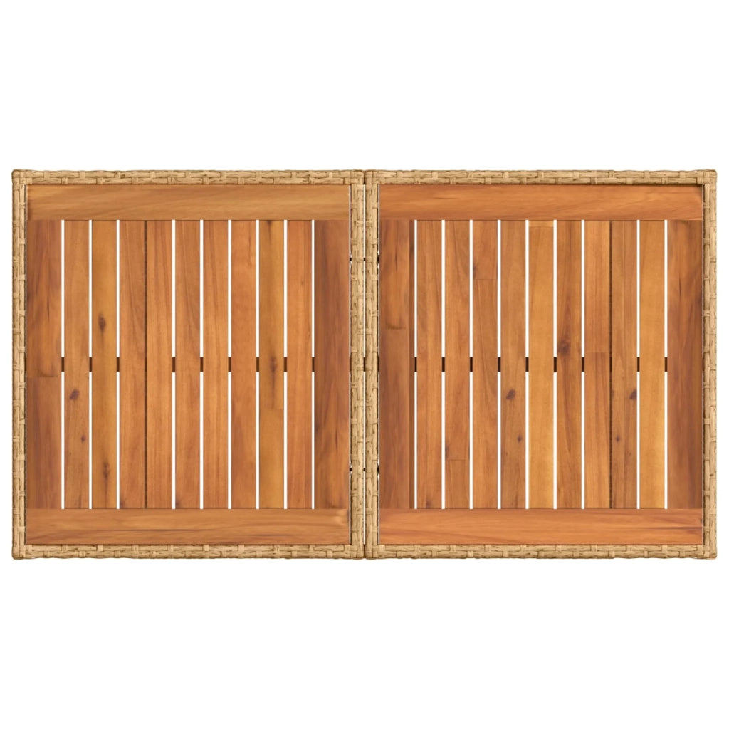 Tavolo da Giardino | Tavolino da esterno Naturale 100 x 55 x 37 cm Rattan PE e Vetro
