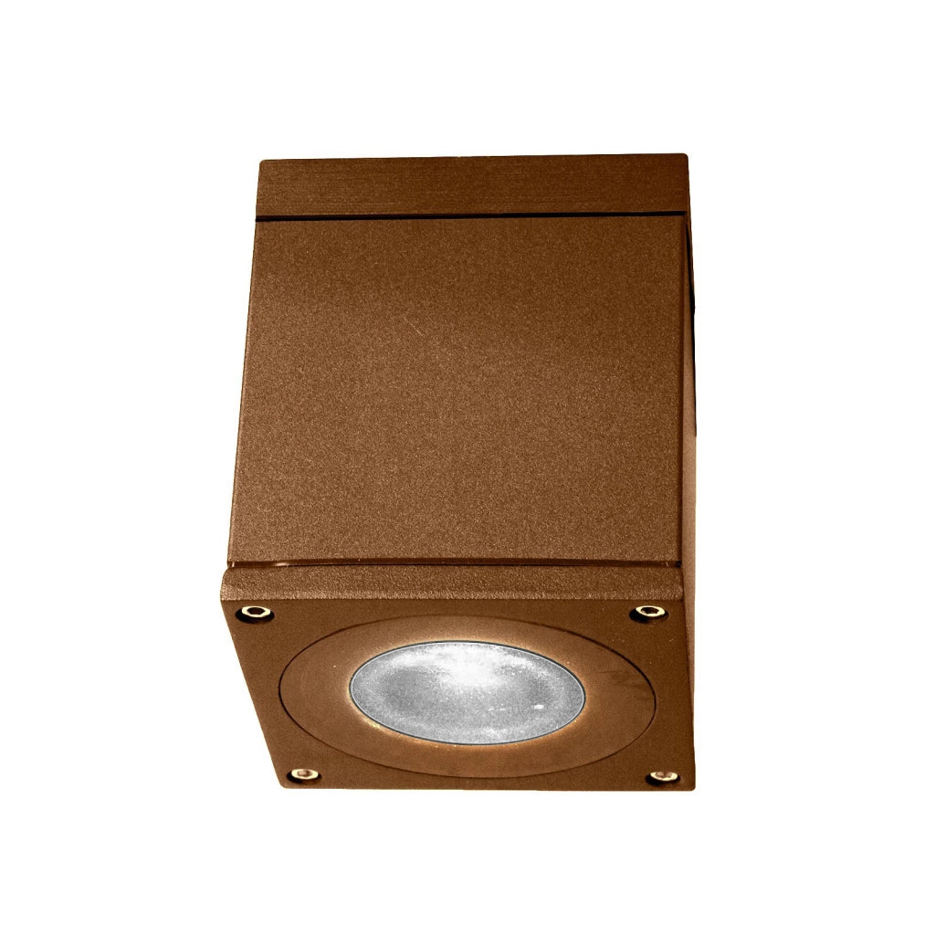 Plafoniera faretto quadrato lampada LED GU10 8W luce vasca doccia sensoriale bagno IP65 230V COLORE CORTEN LUCE 3000K