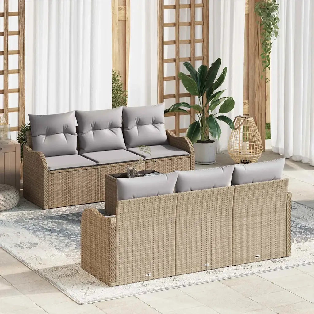 Set Divano da Giardino Beige 55 x 55 x 37 cm polyrattan 3345590