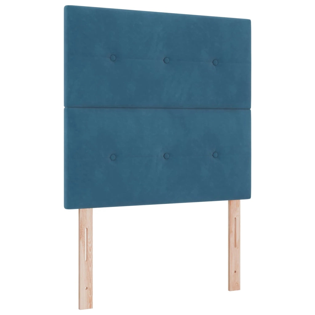 Letto Box Spring LED con Materasso Blu 80 x 200 cm Velluto 3455961