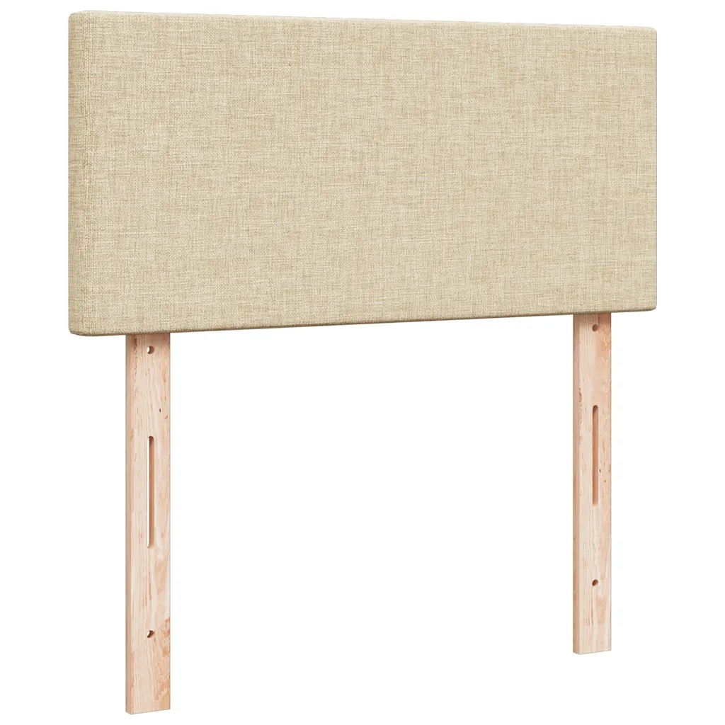 Pouf Letto con Materasso e LED Crema 90x200 cm in Tessuto 3312199
