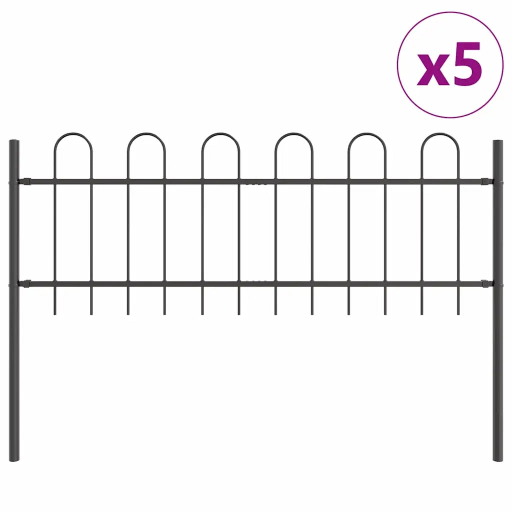 Recinzione per Giardino 5 pcs Grigio 8,5 x 0,6 m 3334093