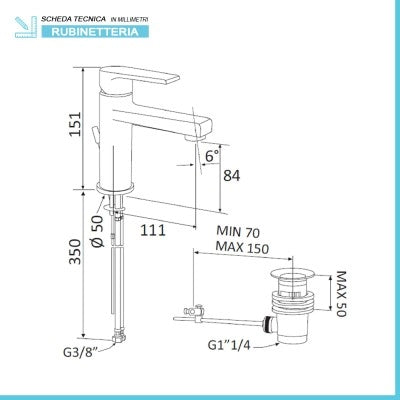 Set miscelatori lavabo bidet e doccia incasso cromato Mariani Artic