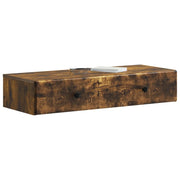 Tavolino da Parete Laterale | Tavolo laterale | Tavolino Rovere Fumo 87,5 x 34,5 x 17 cm