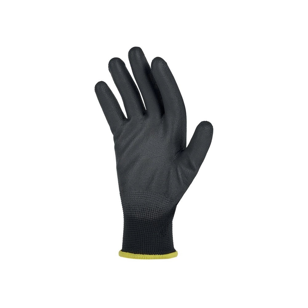 U-power onix, 12 paia di guanti da lavoro, supporto poliestere nero e poliuretano, taglie disponibili  8