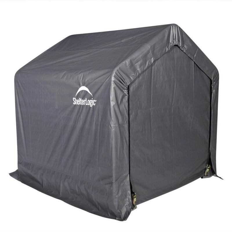 Capanno deposito da giardino in acciaio e telo PVC impermeabile 246x244 cm, copertura anti UV con porta zip per attrezzi esterno - Esterni da Vivere