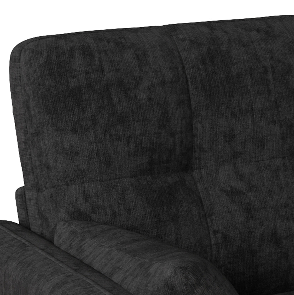 Divano 2 posti compatto 119x78x85 cm in ciniglia grigia con 2 cuscini e tasca laterale
