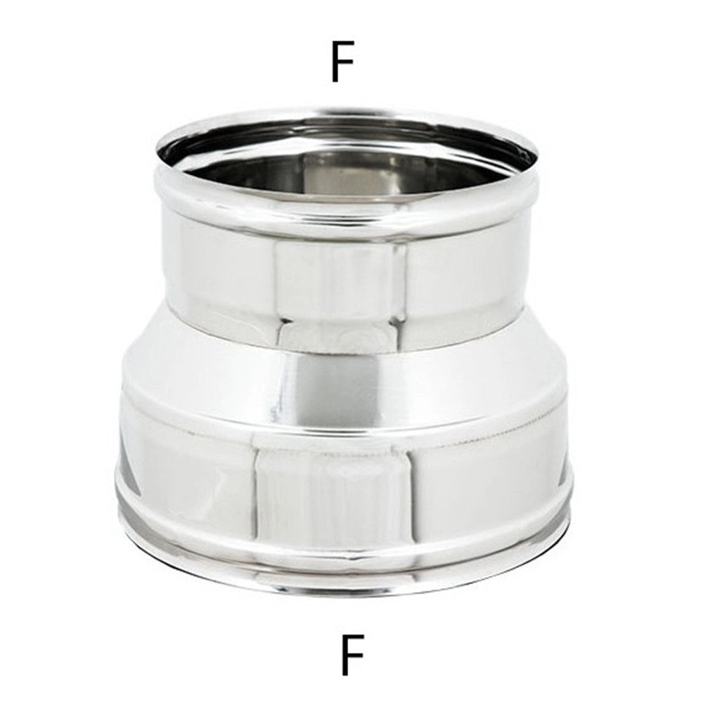 Raccordo inox 6 decimi aisi 304 da f 200 a f variabile, diametro 100mm