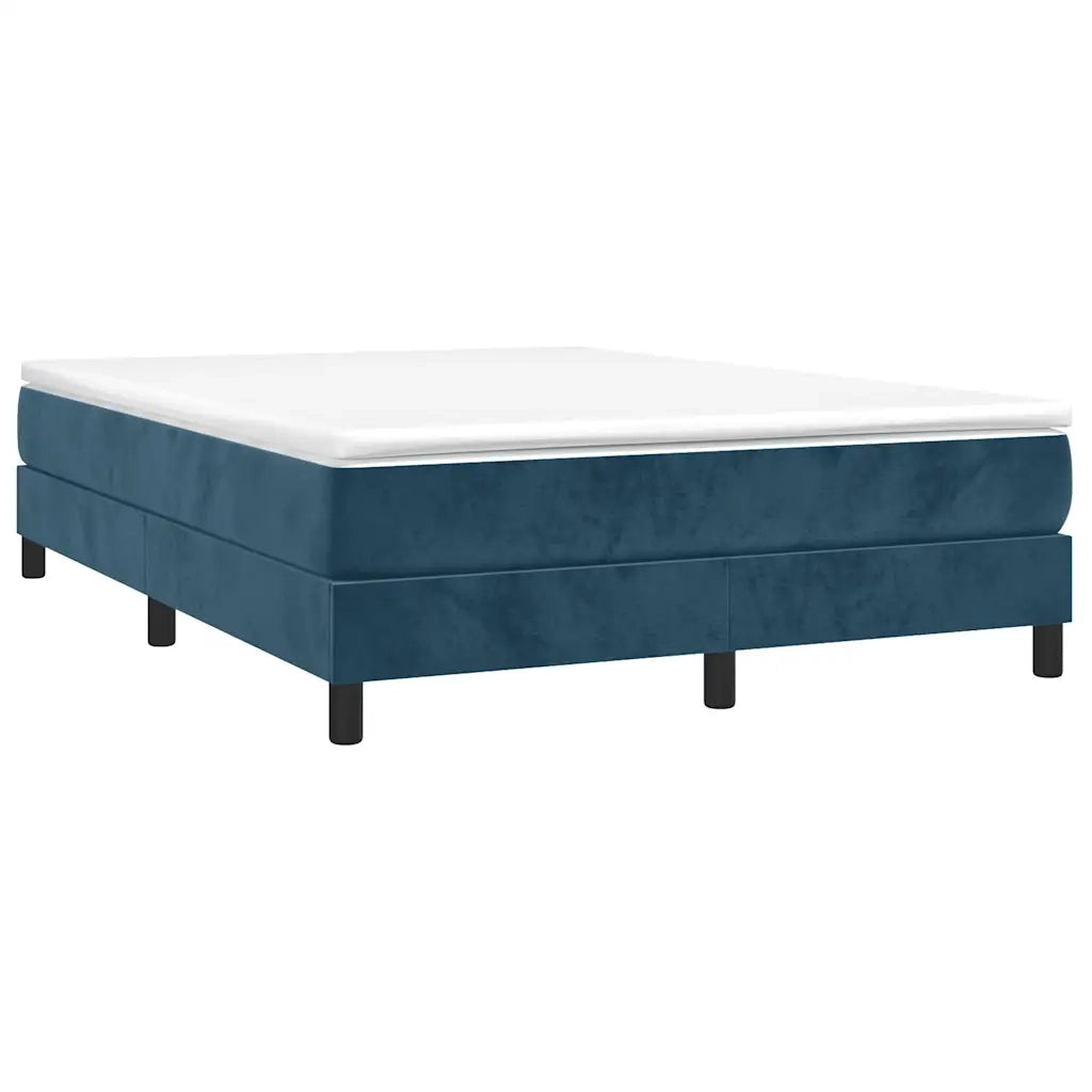 Struttura Letto a Rete a Molle Blu Scuro 140x190 cm in Velluto 3120770