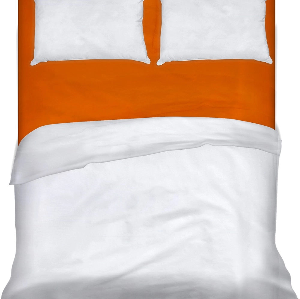Lenzuolo letto sotto con angoli 100% puro cotone Made in Italy tinta unita Arancio - 1 Piazza e mezza