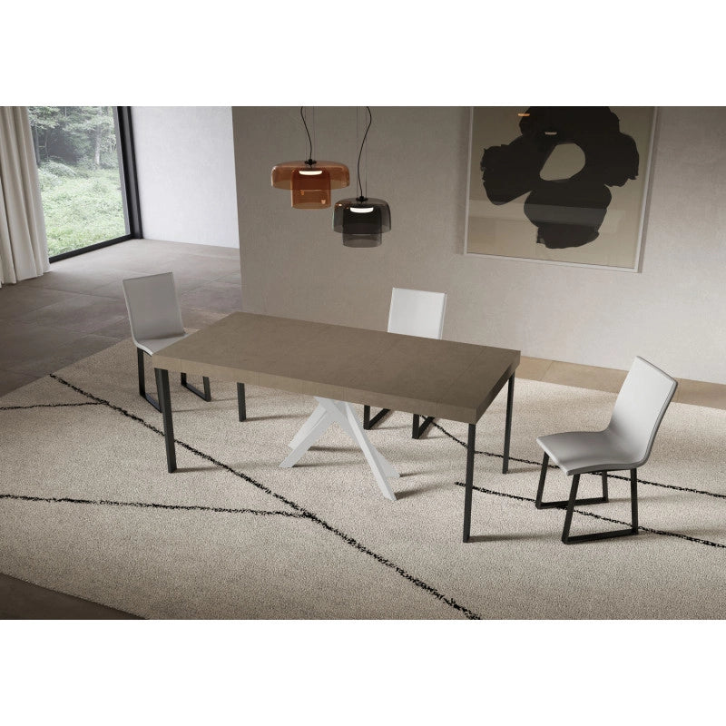 Consolle allungabile 90x40/300 cm Saki Premium telaio Bianche - Tortora