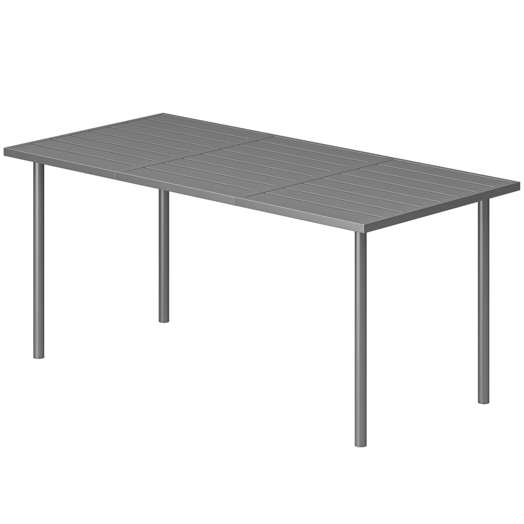 Tavolo da pranzo rettangolare per esterno ¨C Xylo ¨C 6 persone, 165x80 cm, piano a doghe in metallo