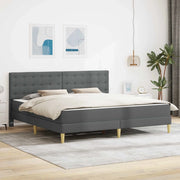 Struttura letto con materasso Grigio scuro 200 x 200 cm Tessuto 3415129