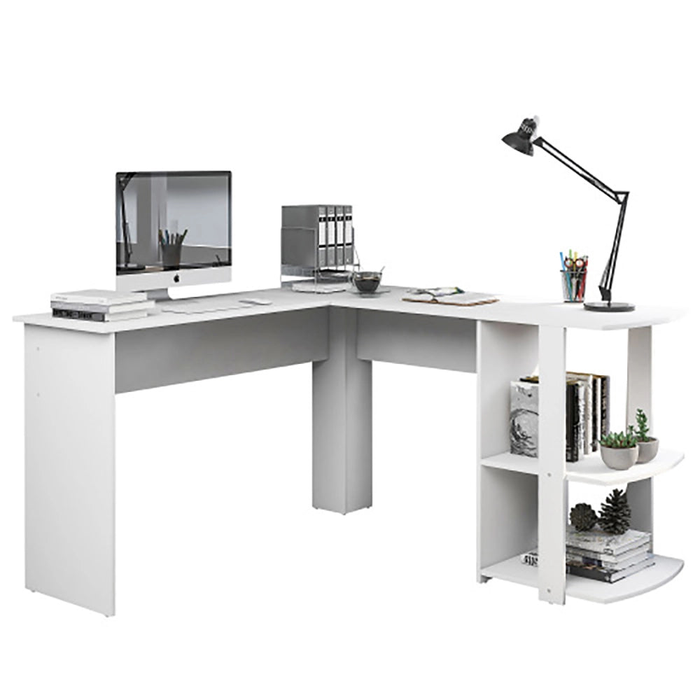 Scrivania angolare per computer - Xylo - 140 cm con 2 ripiani