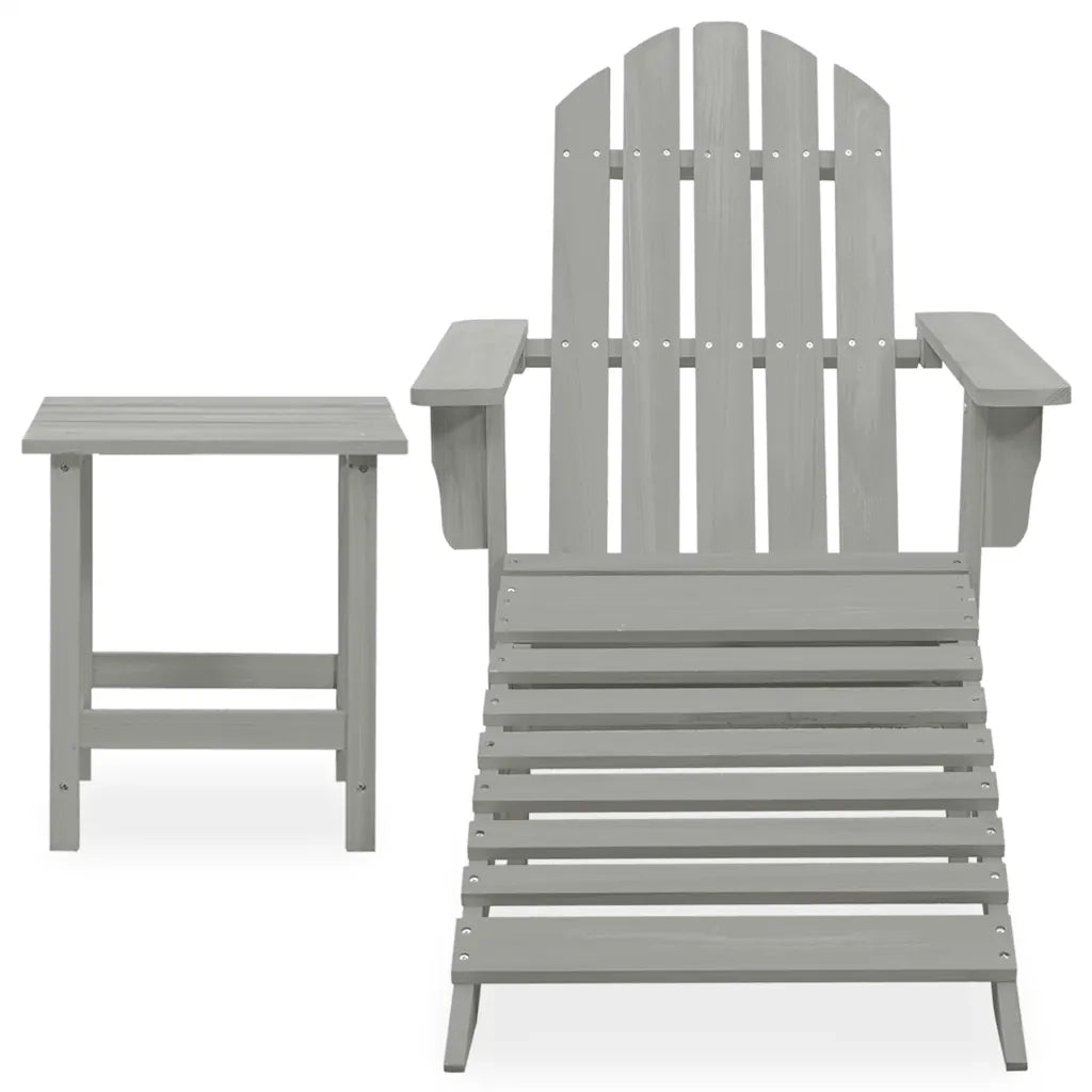 Sedia Giardino Adirondack Ottomana Tavolo Abete Massello Grigio CFW4511333
