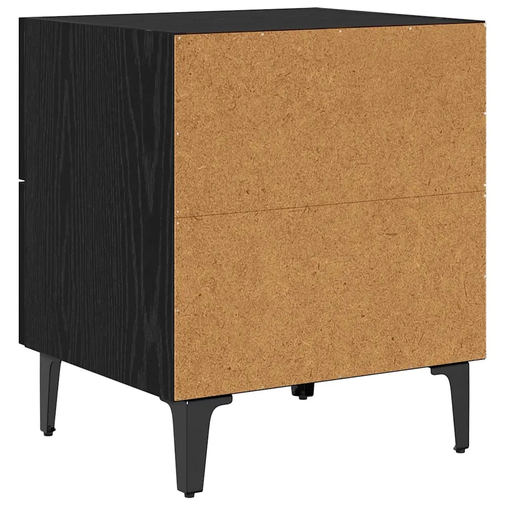 Armadietto per letto con cassetto Rovere Nero 40 x 35 x 47,5 cm 880569