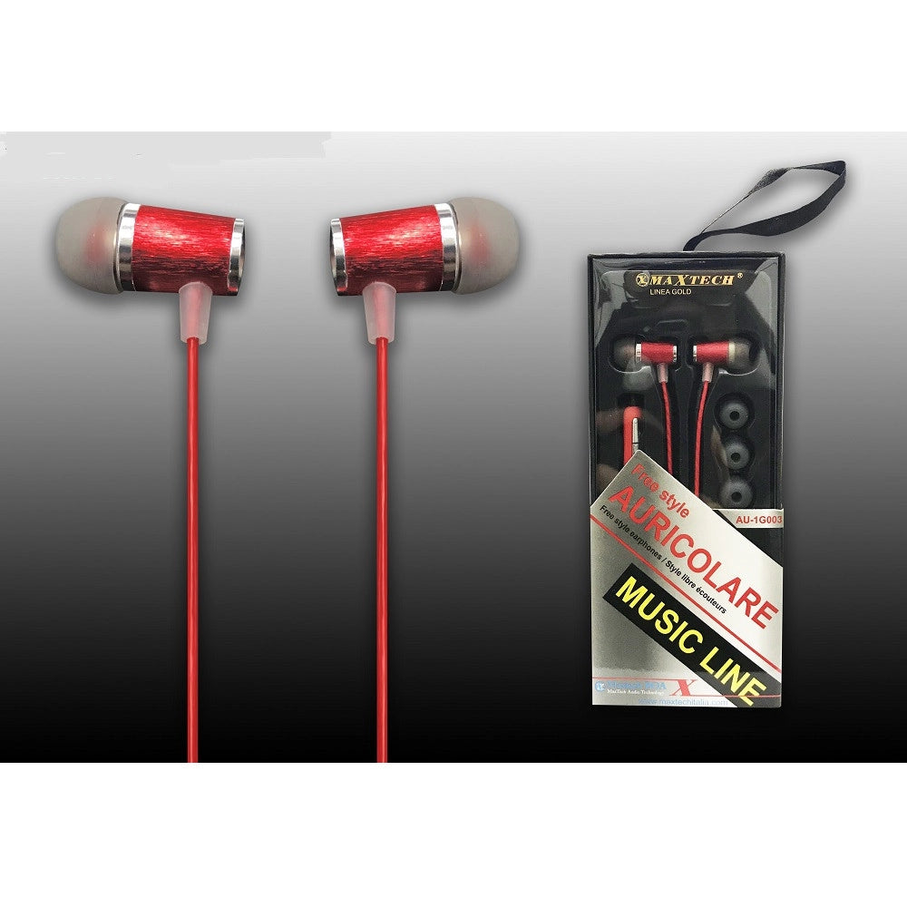 Trade Shop - Auricolari Orecchie Cuffie Per Smartphone Microfono Con Filo Volume Maxtech Au-1g003 -