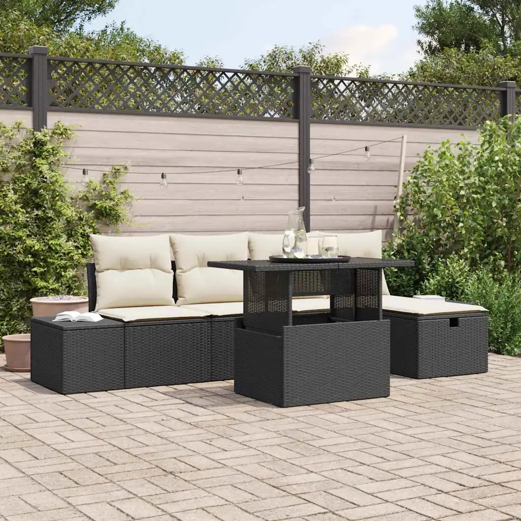 Set Divano da Giardino con cuscino 6 pcs Poly Rattan 3359864