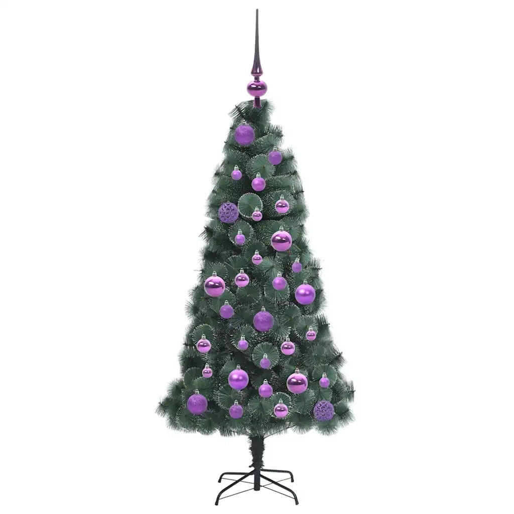 Albero di Natale | Decorazioni natalizie artificiale pre-illuminato con set di palle