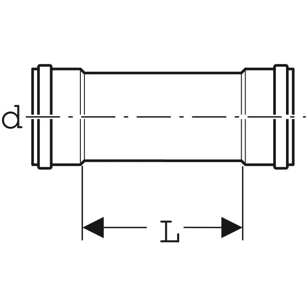 TUBO GEBERIT PP-HTS A 2 BICCHIERI - 50 cm - 20 pezzi - GEBERIT