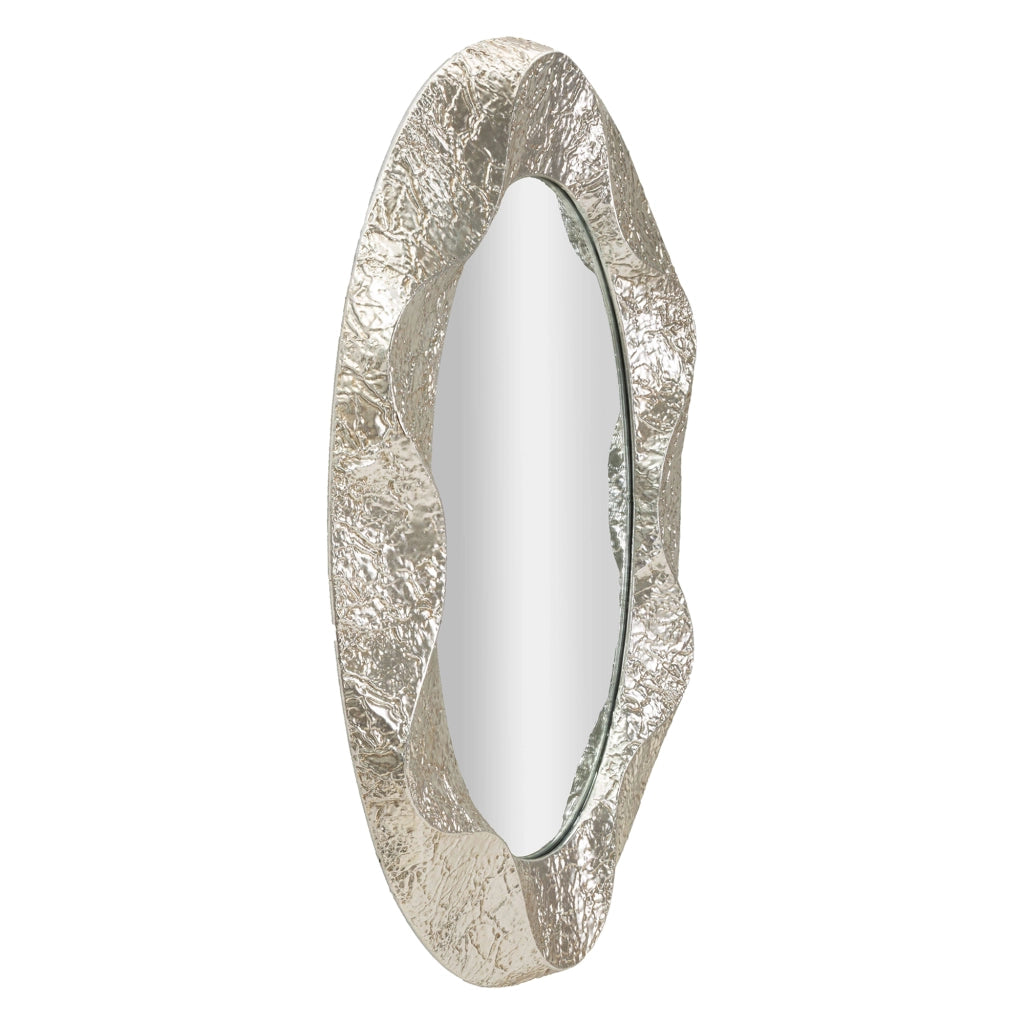 Daga, Specchio Cornice Effetto Materico, 88x128h cm Argento